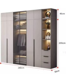 Tủ Áo Cánh Kính Khung Nhôm Sang Trọng TQA-084
